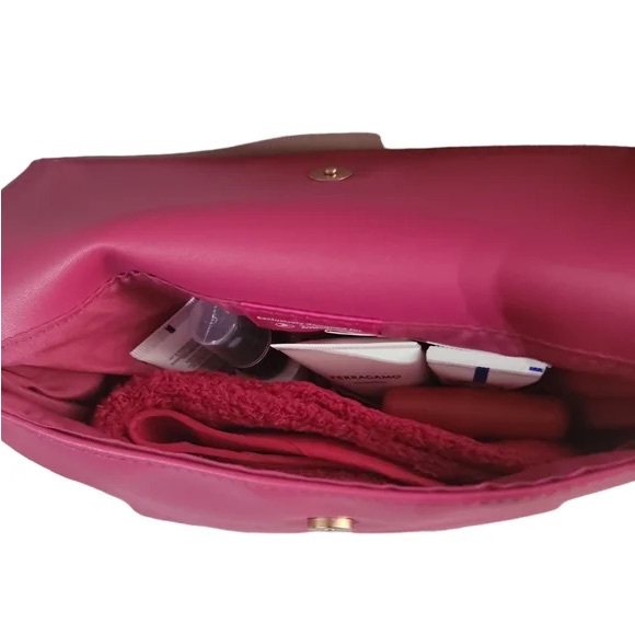 NEW Ferragamo Turkish Airlines Convivio First Class Pink Amenity Kit Clutch Bag - Picture 5 of 6